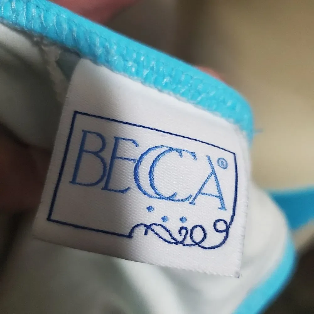 BECCA Blue Button Accented Bikini Set Size Medium